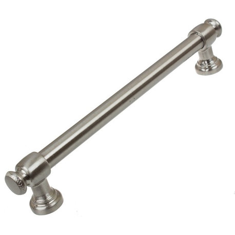 6-1/4" Center Modern Steel Euro Bar Pull, Set of 10, Satin Nickel