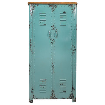 Turquoise Metal Accent Cabinet | Dutchbone Rusty