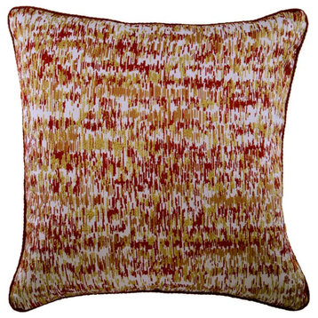 Euro Throw Red 24x24 Euro Sham Jacquard Striped Modern Abstract,Foiled Red Decor