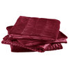 Pleated Velvet Pillow Cover 4 Piece Set, Garnet, 20" X 20"