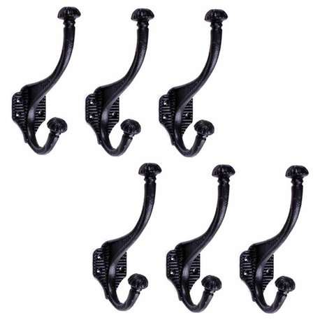 Black Hat Coat Hook Wrought Iron Pack of 6 Renovators Supply