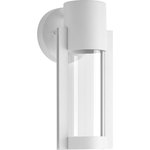 Progress Lighting - Z-1030 Collection 1-Light LED Small Wall Lantern, White - A modern outdoor LED sconce with an architectural-inspired open linear frame and clear glass diffuser. Finished in Satin White.
