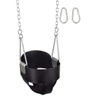 Highback Full Bucket with Chains and Hooks, Black
