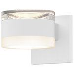 Sonneman - Reals Sconce Cylinder Lens and Cylinder Cap, Clear Cap, White Lens, Textured White - Beautifully executed forms of sculptural presence and simplicity that are equally at home inside or out.