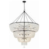 Rylee 32-Light Matte Black Chandelier, Frosted Glass Beads