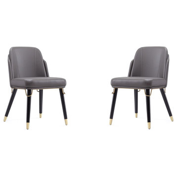 Estelle Dining Chair in Pebble and Black (Set of 2)