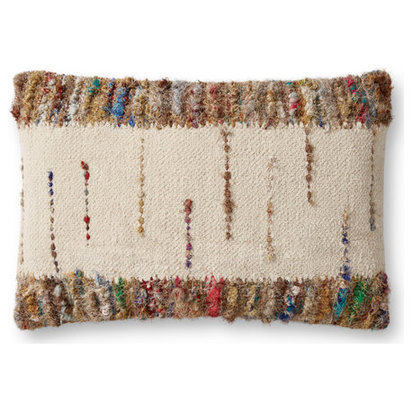 Loloi Cotton 16" x 26" Accent Pillow With Ivory And Multi PSETPLL0073IVMLPI15