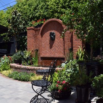 King Neptune herringbone patterned fountain with pond
