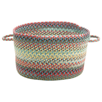 Portland Braided Basket, Medium Blue, 12"x7.5"