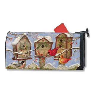 Copyright Vinyl witn Magnetic Strips for Steel Standard Rural Mailbox Christmas Birdhouse Mailbox Makover Cover Licensed and Trademarked by Custom Decor Inc. 
