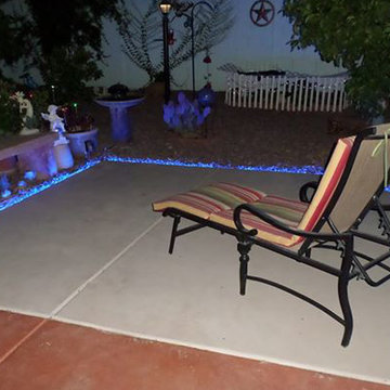 Inspired LED Outdoor Lighting - Blue Strip Lighting on Patio