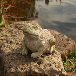 Animals FS8670 Croak Toad Statue in White Moss - Garden Statues And Yard Art