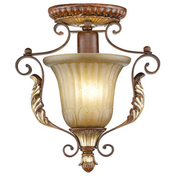 Livex Lighting 8578 Villa Verona 1 Light Semi-Flush Ceiling - Verona Bronze