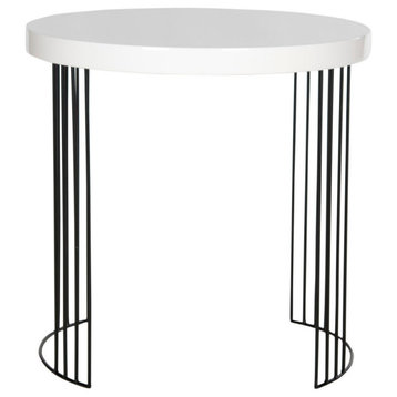 Judy Mid Century Scandinavian Lacquer Side Table, White