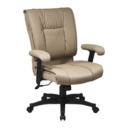 Deluxe Mid Back Executive Leather Office Chair - Office Chairs