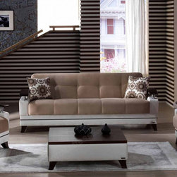 Rodos Living Room Set in Brown - Living Room Furniture