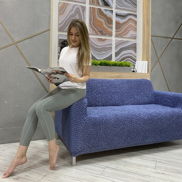 Blue Sofa 3 Seater Slipcover | Microfibra Collection | Interior Design