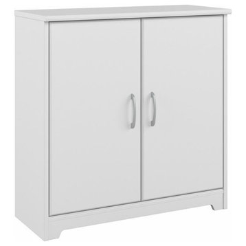 Cabot Small Entryway Cabinet with Doors in White - Engineered Wood