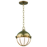 Hudson Valley Lighting - Hudson Valley Lighting 2309-AGB Sumner 1-Light 9 InchW Pendant - The hanging globe'half opaque white glass diffuserSumner 1-Light 9 Inc Aged BrassUL: Suitable for damp locations Energy Star Qualified: n/a ADA Certified: n/a  *Number of Lights: 1-*Wattage:75w E26 Medium bulb(s) *Bulb Included:No *Bulb Type:E26 Medium *Finish Type:Aged Brass