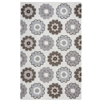 Rizzy Home Maggie Belle MB9538 Gray Print Area Rug, Rectangular 9' x 12'