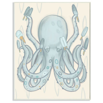 The Kids Room by Stupell Popsicle Octopus Ocean Sea Animal Blue Kids, 10 x 15