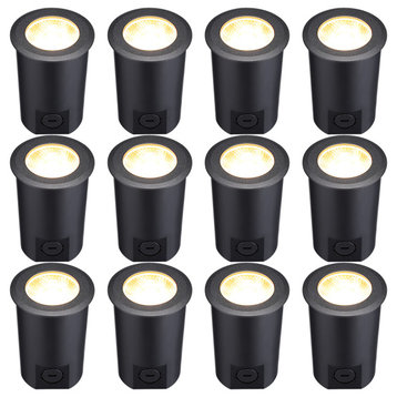 LEONLITE 12-Pack 7W LED Outdoor Well Light, 12-24V, 3000K Warm White