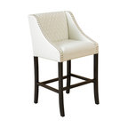 Filton Quilted Leather Counter Stool, Ivory