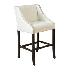 Filton Quilted Leather Counter Stool, Ivory