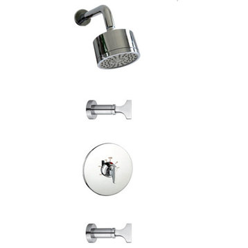 Spring Thermostatic Tub and Shower Set, Polished Nickel