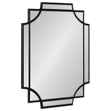 Minuette Decorative Framed Wall Mirror, Black 18x24