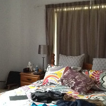 bedroom new quilt cover with mauve/grey walls