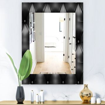 Designart Leather Print Iv Modern Frameless Wall Mirror, 28x40