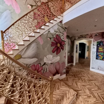 Artful Statement Staircase in a Luxury Home