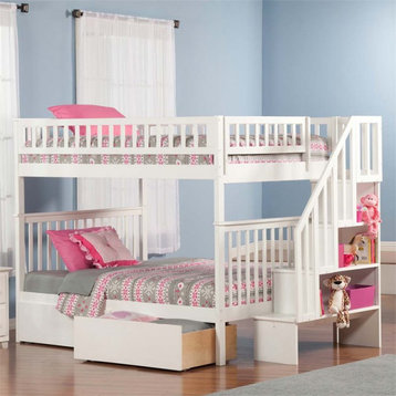 Leo & Lacey Full Over Full Staircase Storage Bunk Bed