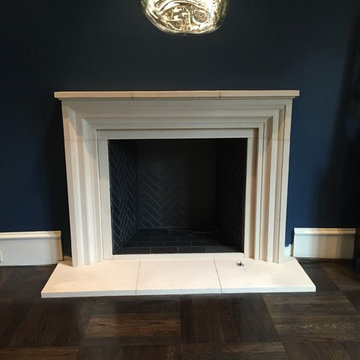 Modern Fireplace cast stone mantel surround