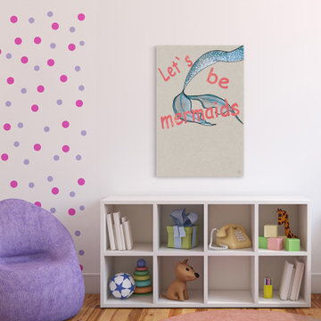 "Let's Be Mermaids Tail" Painting Print on Wrapped Canvas