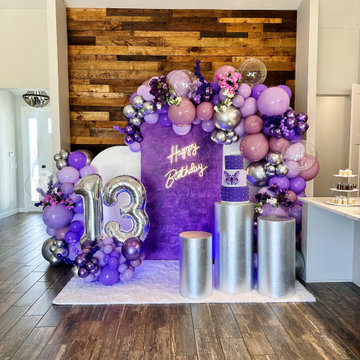 Purple Balloon Decoration Setup