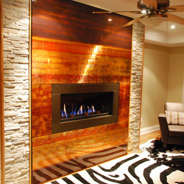 Oakville Custom Copper Fireplace Feature