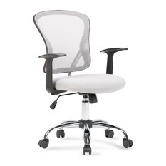 Mid-Back Task Chair, With Arms, Built-In Lumbar Support, Gray
