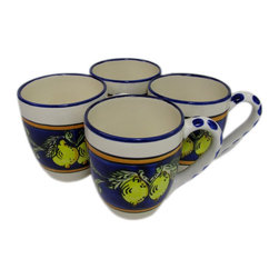 Le Souk Ceramique - Stoneware Tea Cup, Set of 4, Citronique Design - Serving And Salad Bowls