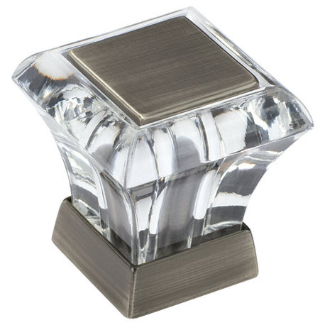 Amerock Knob 1" Square Acrylic Antique Silver