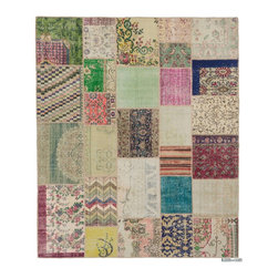 Over-dyed Turkish Patchwork Rug - Area Rugs