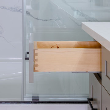 Modern Gray Shaker Kitchen Cabinets with Stainless Steel Appliances The Cabinati