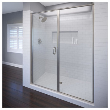 Basco INFH35A5872XP Infinity 72-1/8"H x 58"W Hinged Framed Shower - Brushed