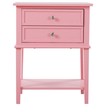 Newton 2-Drawer Nightstand (28 in. H x 22 in. W x 16 in. D), Pink