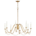 Maxim Lighting - Plumette 8-Light Chandelier, Gold Leaf - Sweeping metal accents links create classic curves on a minimalist chandelier. Available in hand-rubbed Chestnut Bronze or elegant Gold Leaf finishes. This look humbly evokes French Country charm and enchants any room it illuminates.