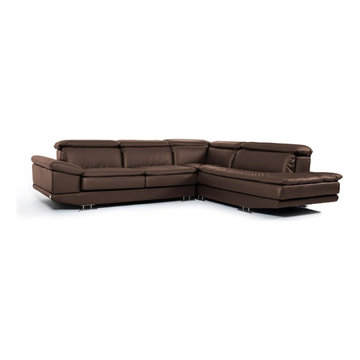 Brown Leather Sectional Sofa Made in Italy