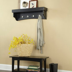 Tan Green Mudroom with Storage Bench and Shelving Unit in Black, Shaker Cottage - Products