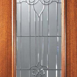 Slab House Single Door 80 Wood Mahogany Arlington Full Lite Glass - Front Doors