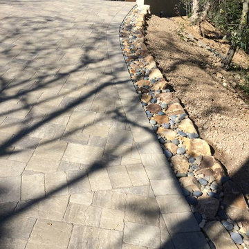 Hope ranch hillside driveway & hardscape